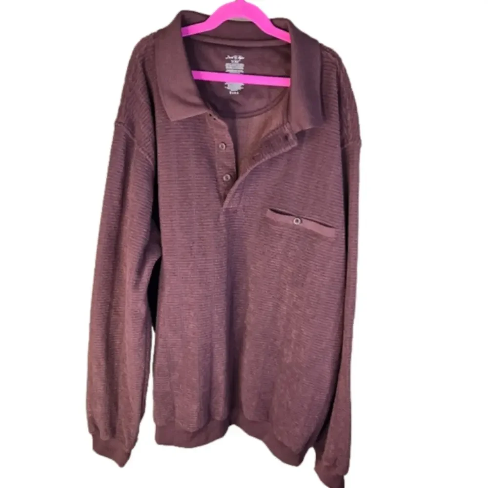 David Taylor Mens Long Sleeve Sweater Maroon XL
